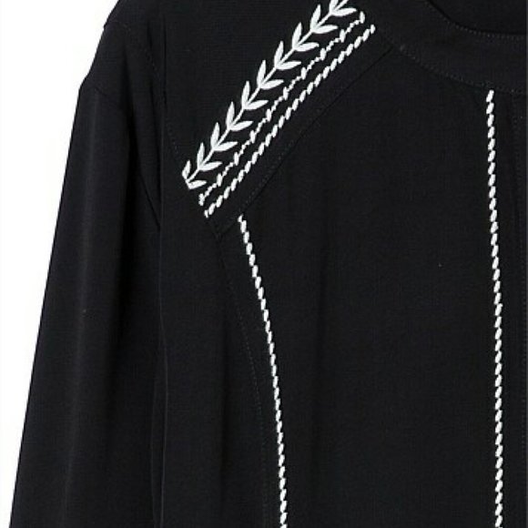 COUNTRY ROAD Embroidered Black Long Sleeve Shirt Dress - Picture 10 of 16